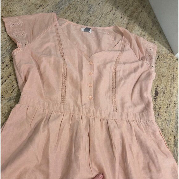 Old Navy Boho Embroidered Eyelet Cotton Midi Dress Size M Pink Blushin up - Picture 10 of 16